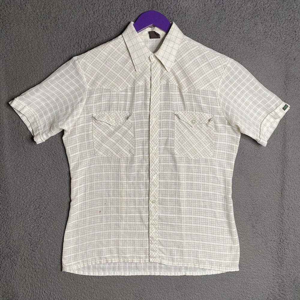Vintage 70s Reggae Mens 16.5 Cowboy Western Button Short Sleeve Shirt